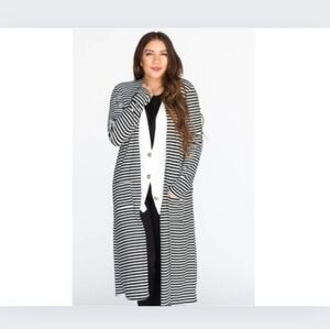AGNES & DORA Size. XXL Striped Long Duster Cardigan